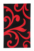 Black Red Scroll - White BG