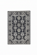Black Silver Persian Medallion Rug