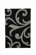 Black Silver Scroll - White BG