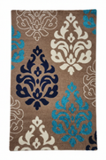 Brown Baroque Damask Rug