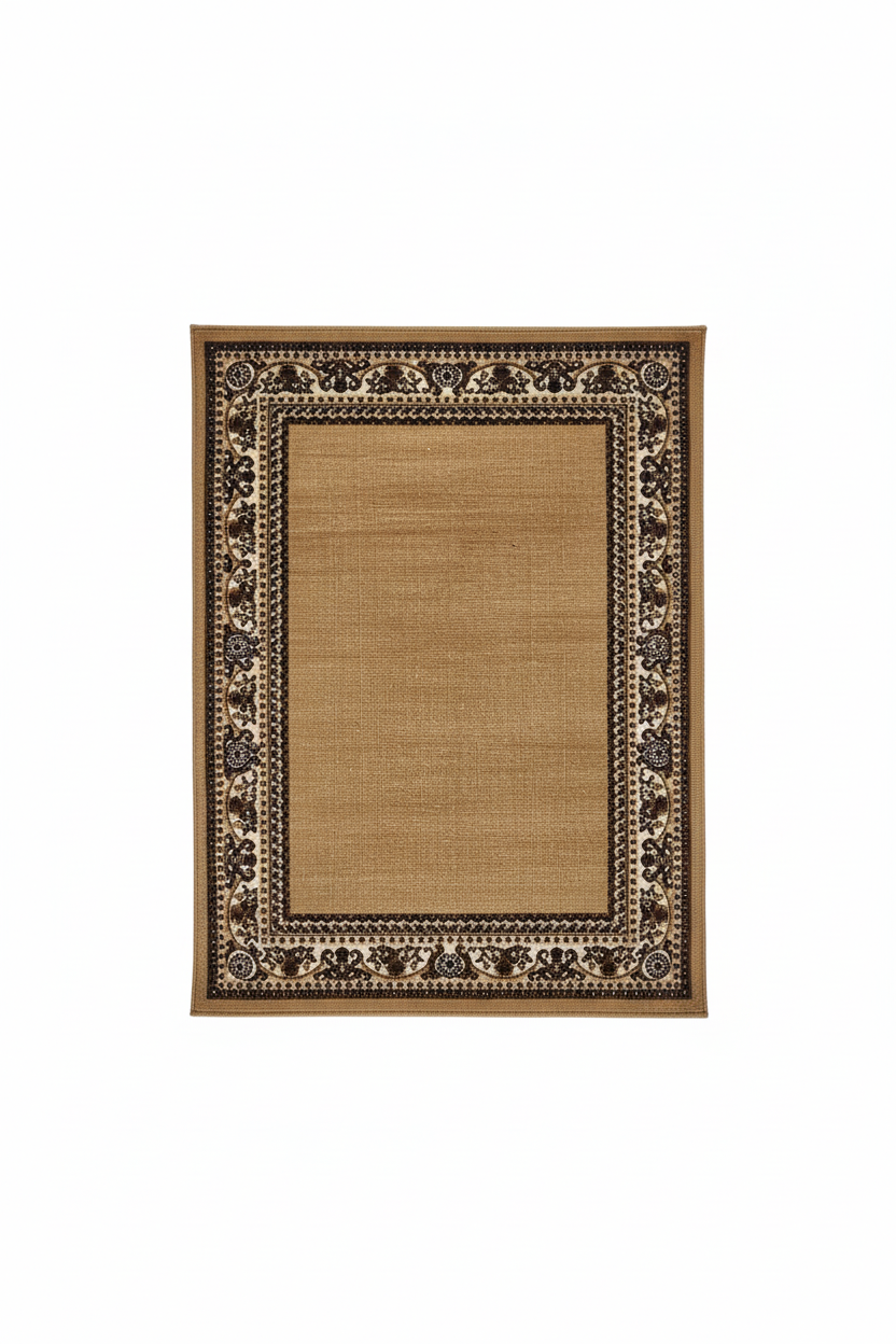 Golden Brown Border Rug