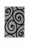 Grey Black Swirl Rug