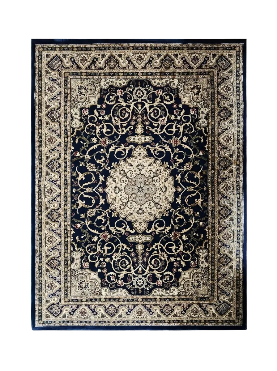 Navy Blue Persian Medallion Rug