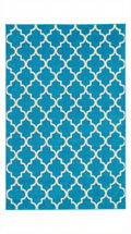 Teal Moroccan Quatrefoil Shaggy Rug — 160x230cm