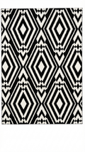 Black & White Diamond Geometric Shaggy Rug — 160x230cm