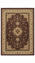 Cream & Navy Persian Nain Medallion Rug — 160x230cm