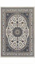 Navy French Aubusson Oval Medallion Rug — 160x230cm