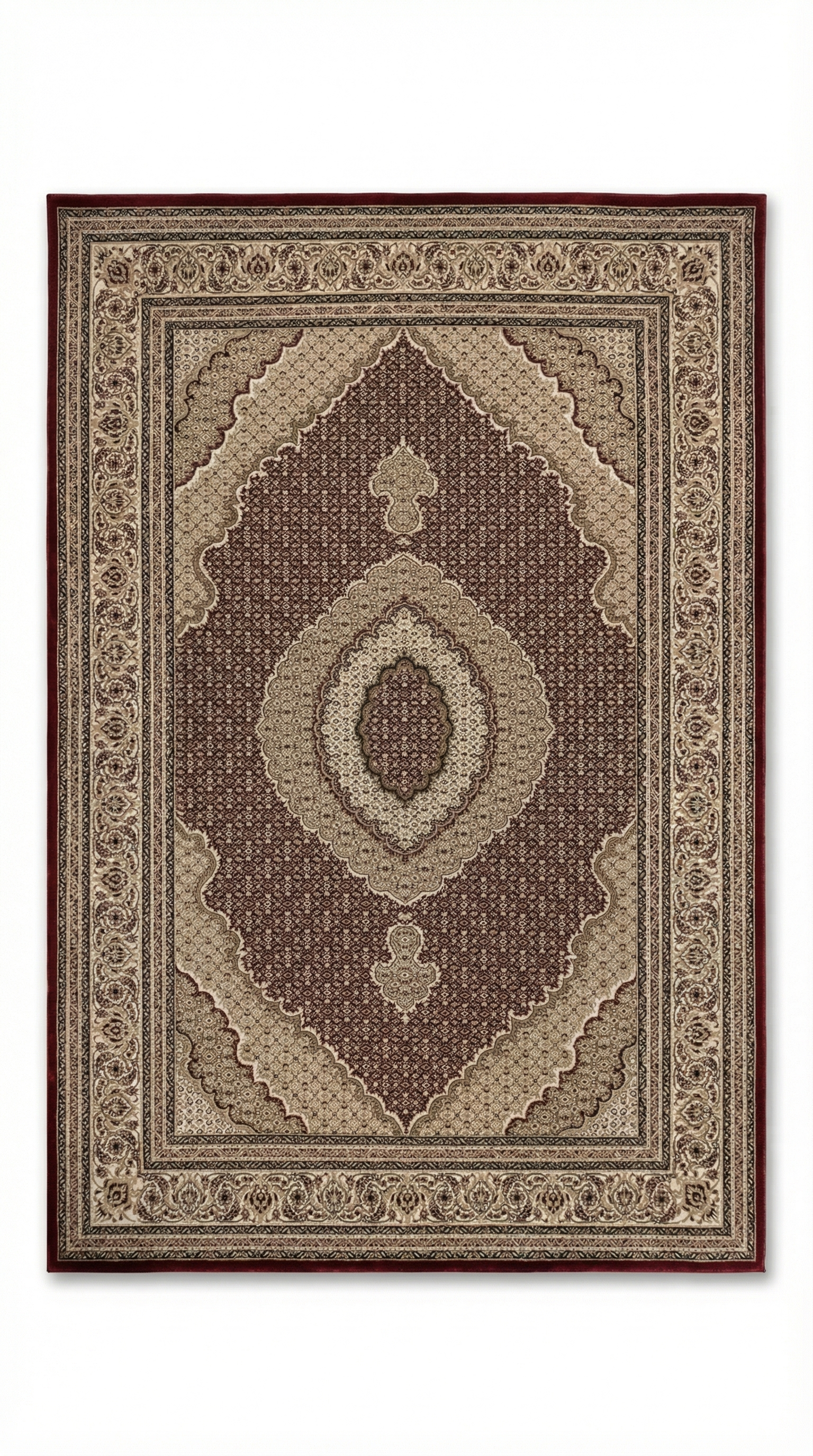 Sage Green & Cream Persian Medallion Rug — 160x230 cm