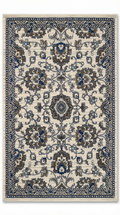 Cream & Grey Persian Kashan Floral Rug — 200x290cm