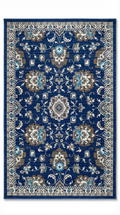 Navy & Cream Persian Kashan Floral Rug — 200x290cm