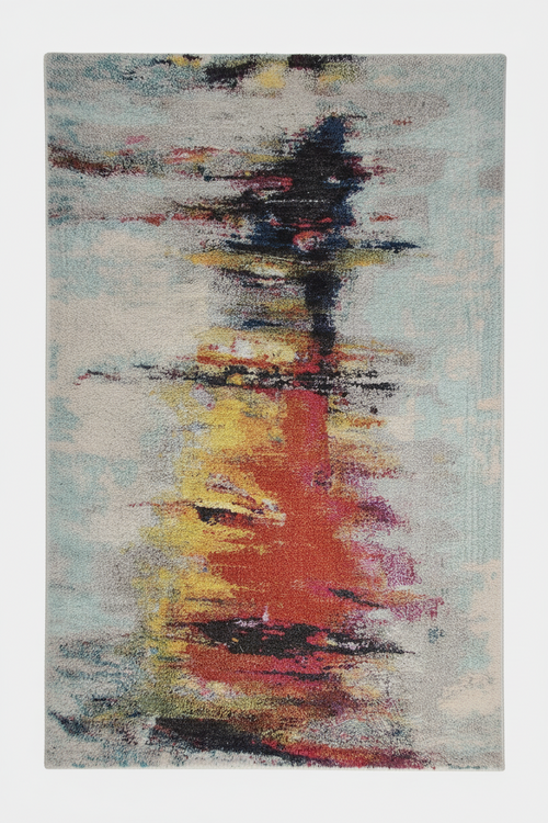 Abstract Watercolour Shaggy Rug 120x170cm