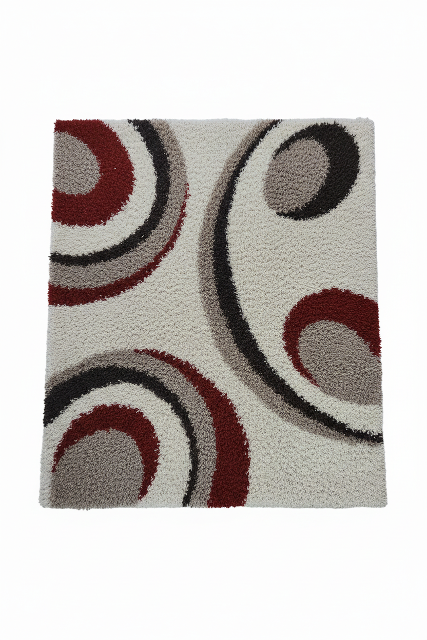 Cream Swirl Shaggy Rug 160x230cm
