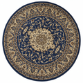 Navy Blue Round Persian Rug